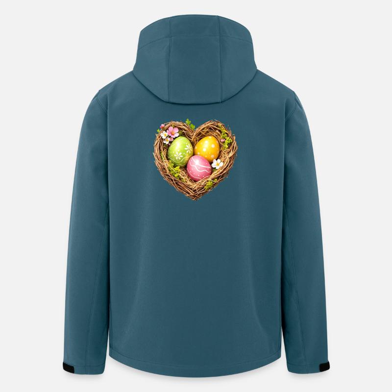 Herzförmiges Osternest mit Eiern - Recycelte Männer Softshell-Jacke von Stanley/Stella - Dunkles Petrol
