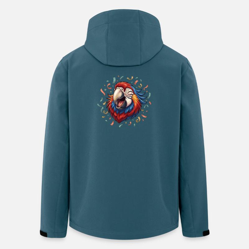 Fröhlicher Papagei Konfetti - Recycelte Männer Softshell-Jacke von Stanley/Stella - Dunkles Petrol
