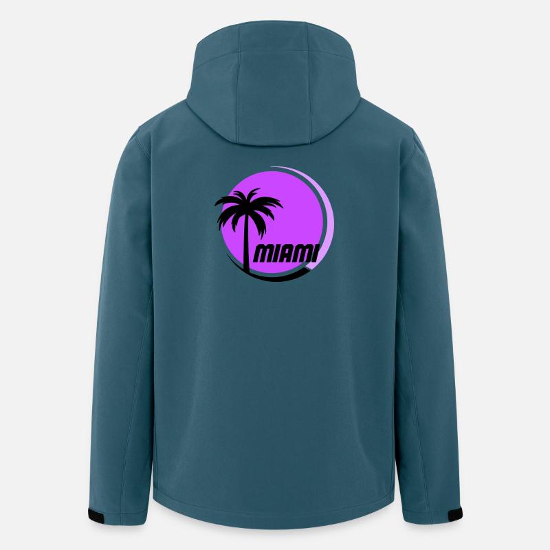 Miami Palmen Neon Retro - Recycelte Männer Softshell-Jacke von Stanley/Stella - Dunkles Petrol