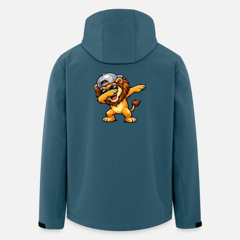 Lion en train de dabber - Veste softshell homme en polyester recyclé Stanley/Stella - bleu pétrole foncé