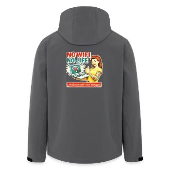 No Wi-Fi No Life Retro - Men’s Recycled Softshell Jacket by Stanley/Stella - stargazer - Back - AI Model Male 185 light (185cm)