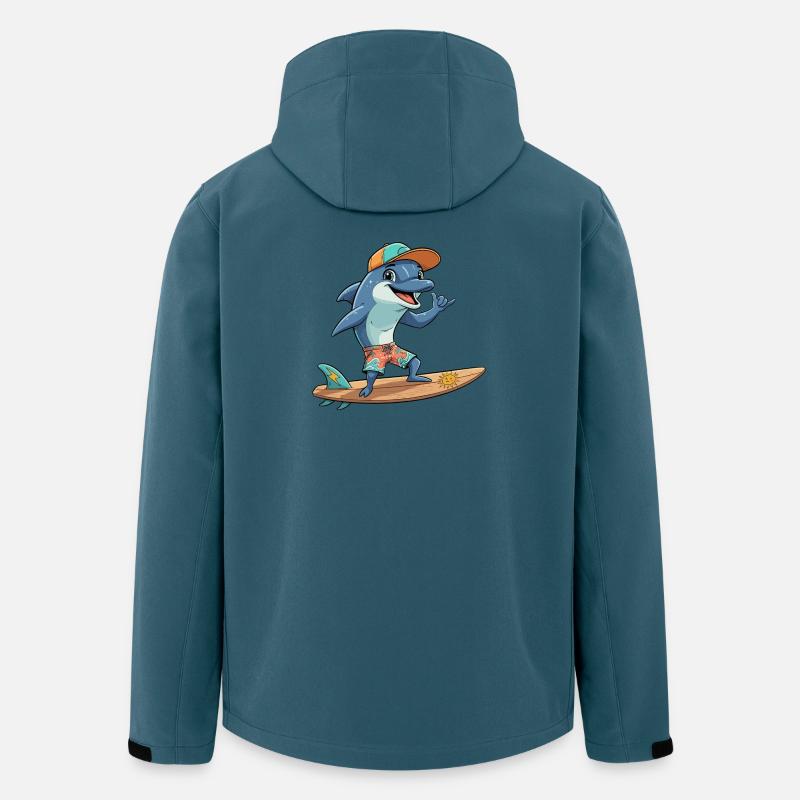 Surfer Delfin Strandlook - Recycelte Männer Softshell-Jacke von Stanley/Stella - Dunkles Petrol