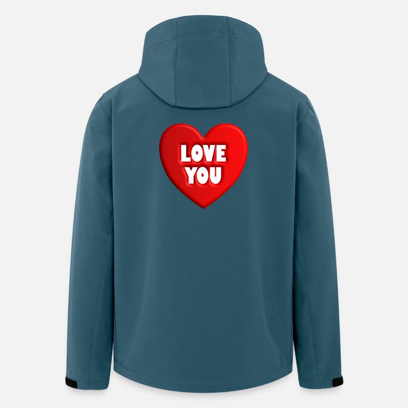 Herz love you - Recycelte Männer Softshell-Jacke von Stanley/Stella - Dunkles Petrol