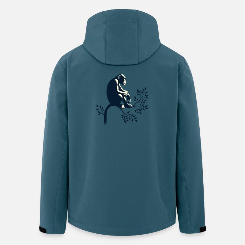 Chimpanzé - Veste softshell homme en polyester recyclé Stanley/Stella - bleu pétrole foncé