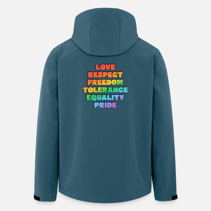 Valeurs de la fierté arc-en-ciel - Veste softshell homme en polyester recyclé Stanley/Stella - bleu pétrole foncé