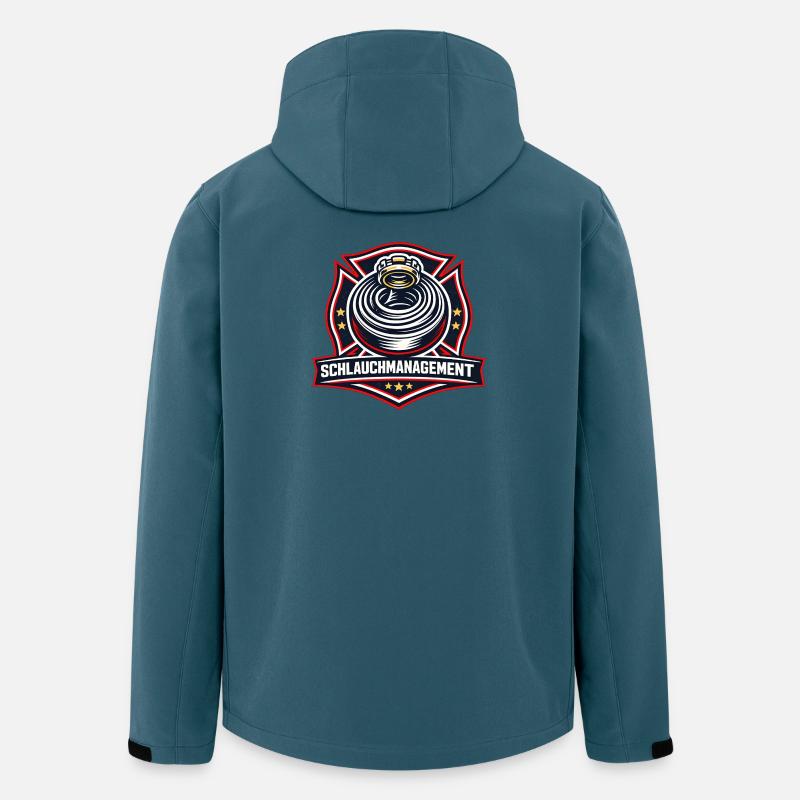 Schlauchmanagement Emblem - Recycelte Männer Softshell-Jacke von Stanley/Stella - Dunkles Petrol