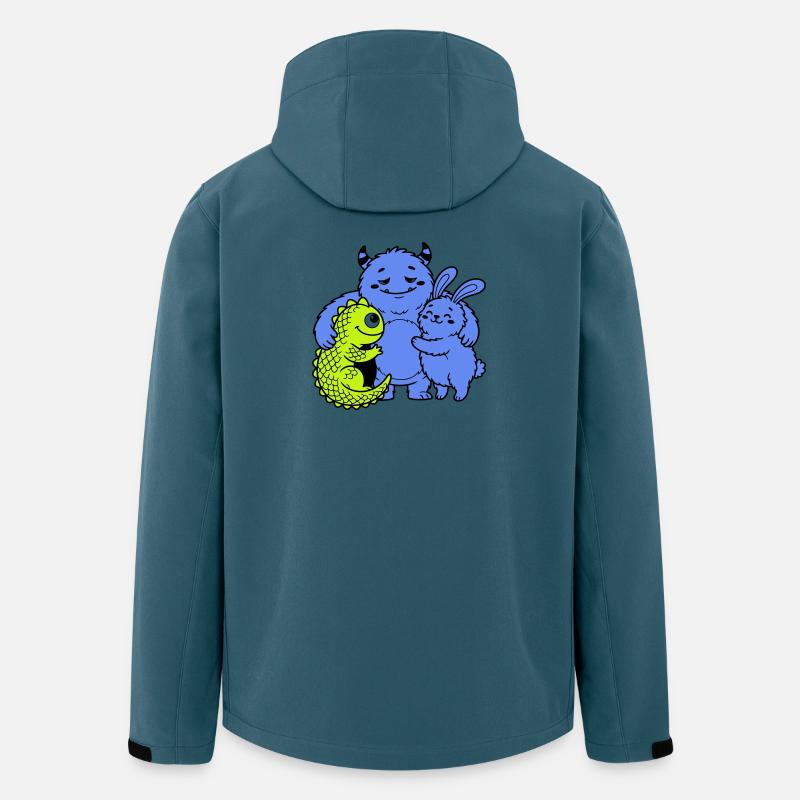 Niedliche Monster - Recycelte Männer Softshell-Jacke von Stanley/Stella - Dunkles Petrol