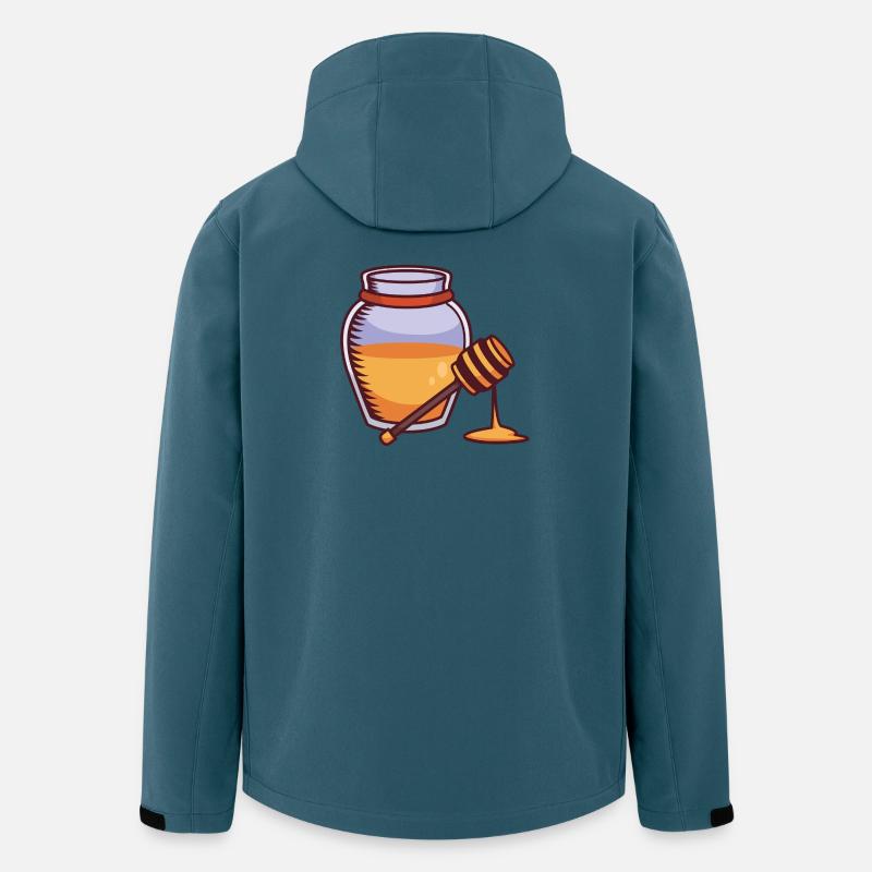 Honigglas mit Honigspeichel Illustration - Recycelte Männer Softshell-Jacke von Stanley/Stella - Dunkles Petrol
