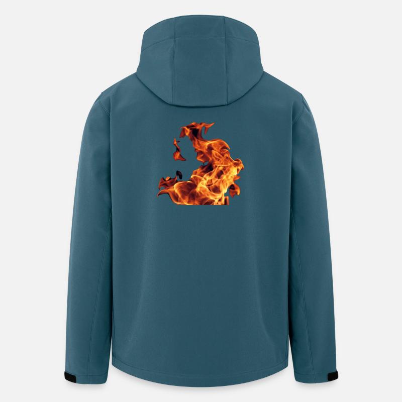 Abstrakte Flammen auf Schwarz - Recycelte Männer Softshell-Jacke von Stanley/Stella - Dunkles Petrol