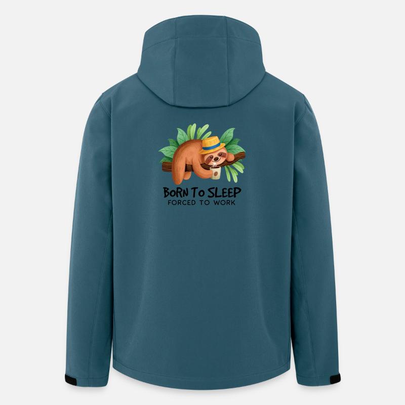 Faules Faultier mit Kaffee in den Tropen - Recycelte Männer Softshell-Jacke von Stanley/Stella - Dunkles Petrol