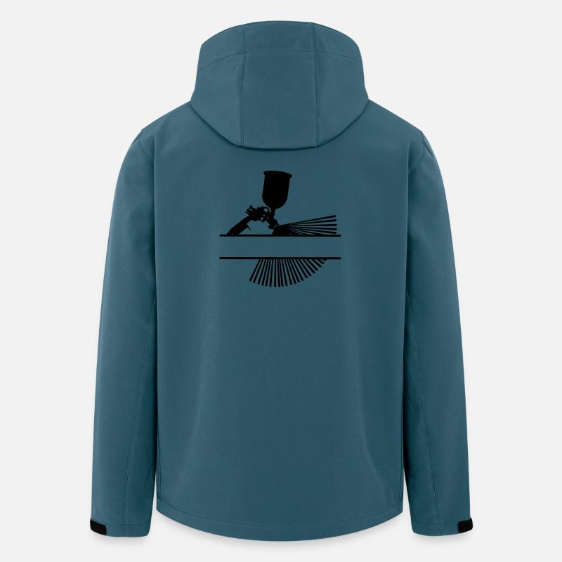 Spray mit Textbanner - Recycelte Männer Softshell-Jacke von Stanley/Stella - Dunkles Petrol
