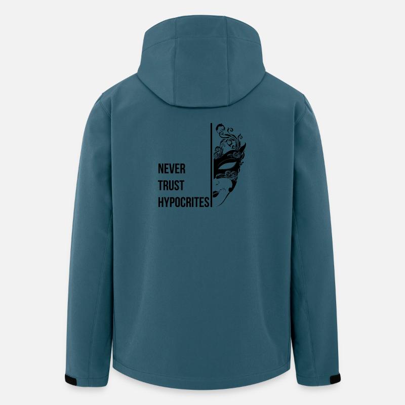 Ne faites jamais confiance aux hypocrites - Veste softshell homme en polyester recyclé Stanley/Stella - bleu pétrole foncé