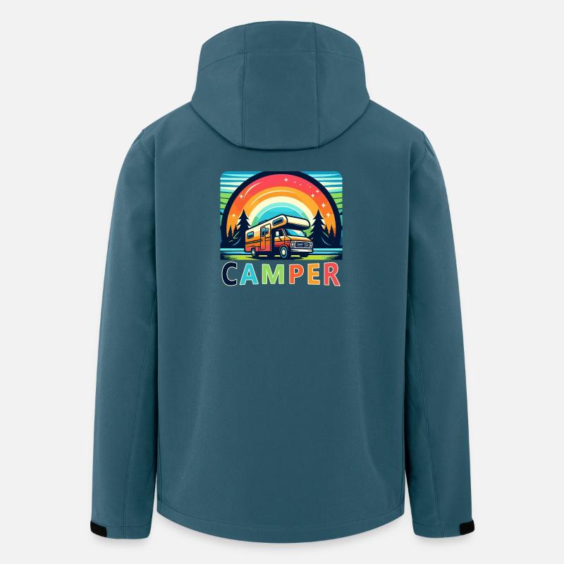 Retro Camper Van Nature Retreat - Men’s Recycled Softshell Jacket by Stanley/Stella - stargazer