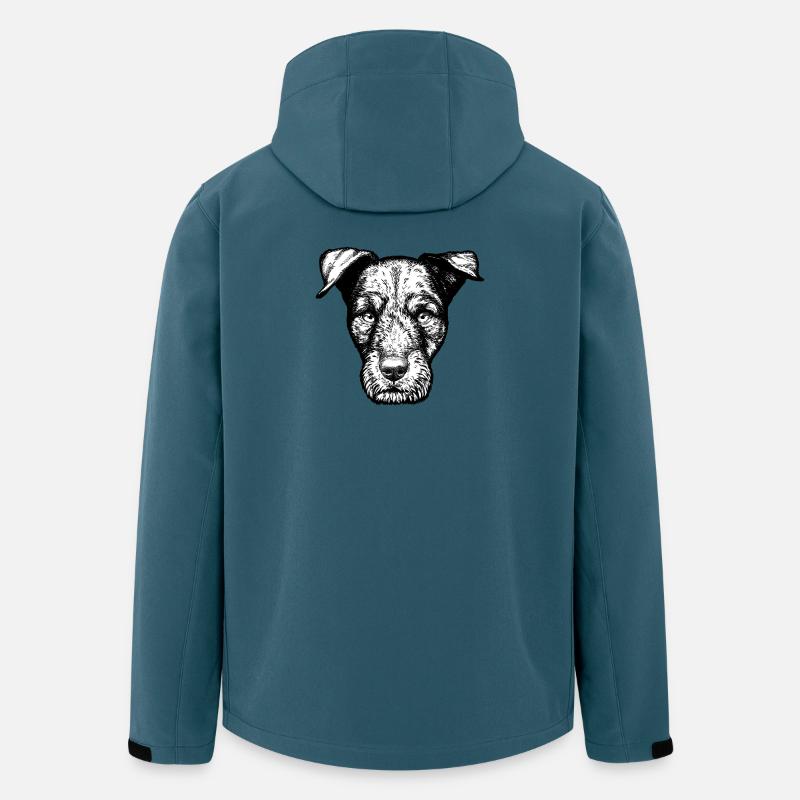Jagdterrier Portrait - Recycelte Männer Softshell-Jacke von Stanley/Stella - Dunkles Petrol