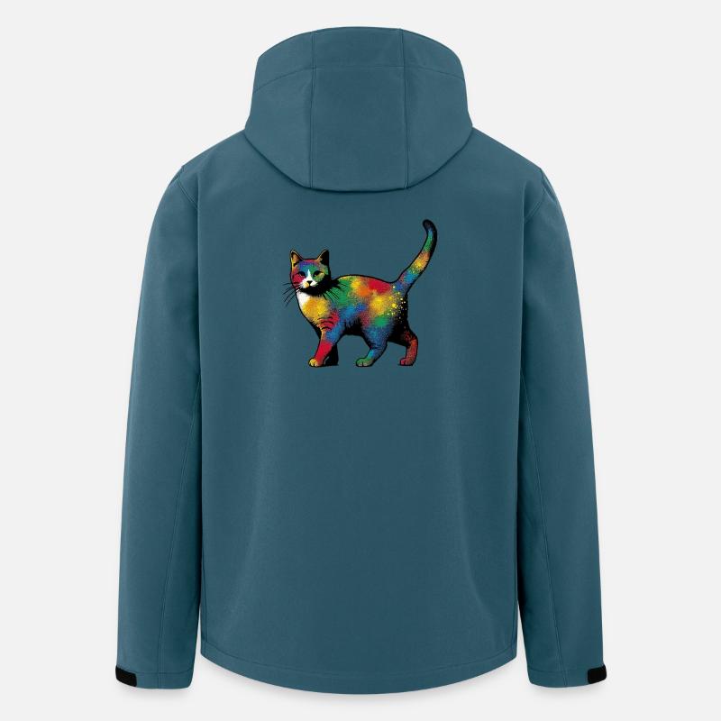 Katze - Recycelte Männer Softshell-Jacke von Stanley/Stella - Dunkles Petrol