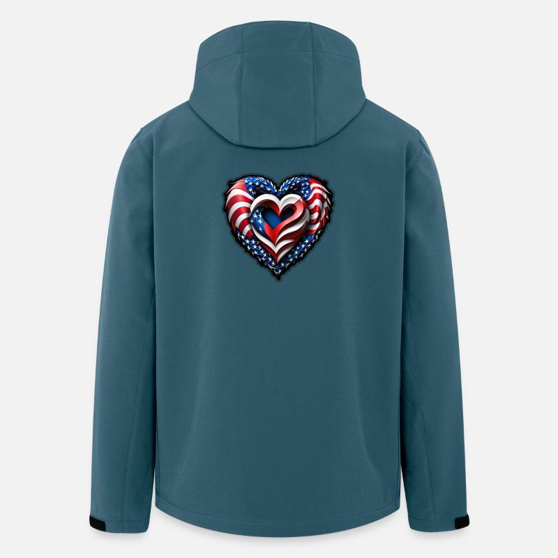 Das Herz - Recycelte Männer Softshell-Jacke von Stanley/Stella - Dunkles Petrol