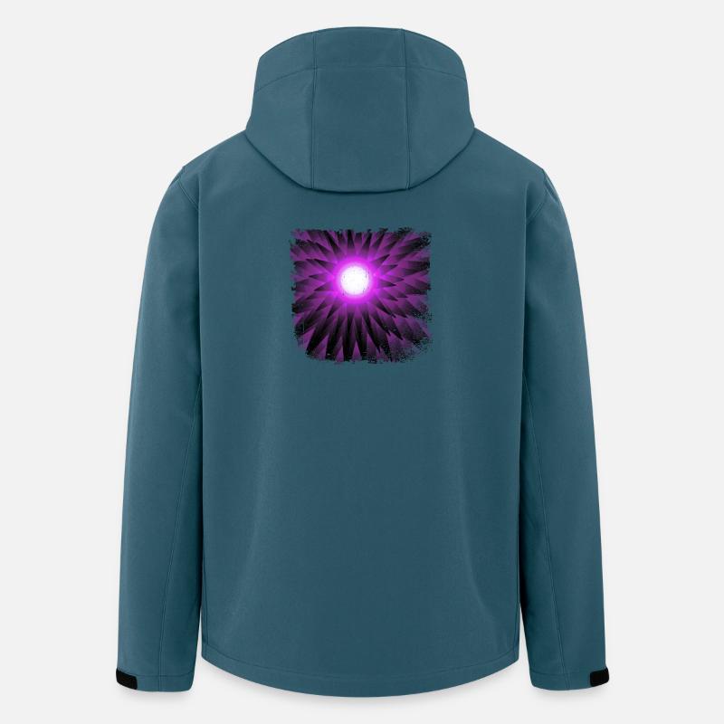 Supernova violett mit ausgefranstem Rand - Recycelte Männer Softshell-Jacke von Stanley/Stella - Dunkles Petrol