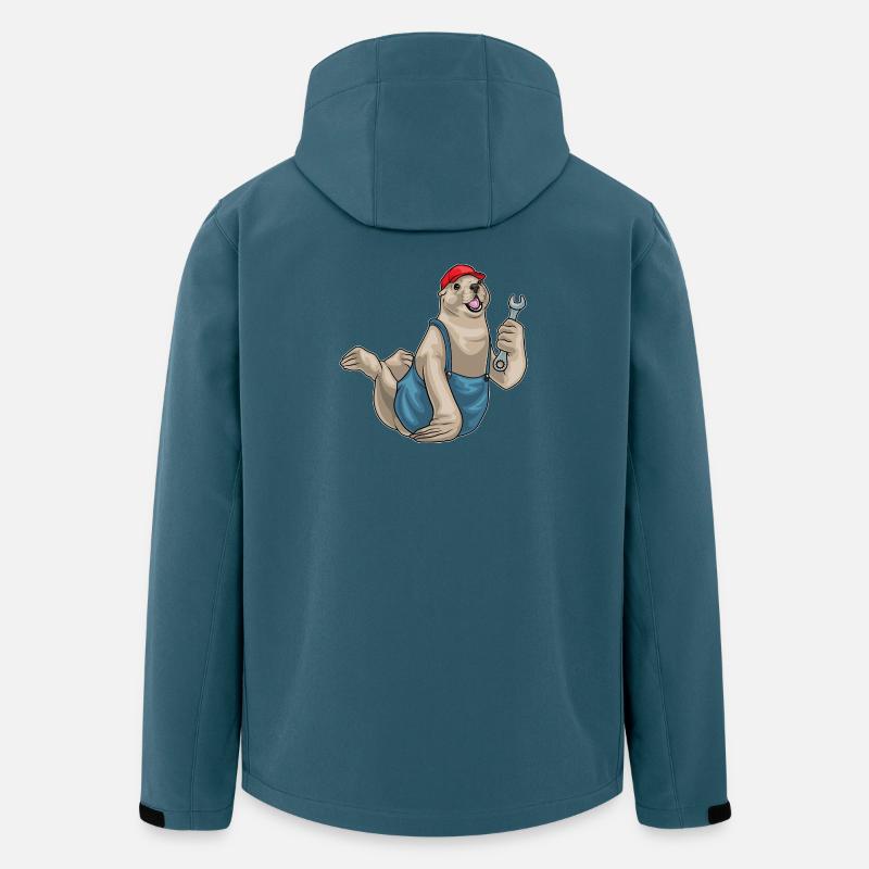 Clé mécanique de joint - Veste softshell homme en polyester recyclé Stanley/Stella - bleu pétrole foncé