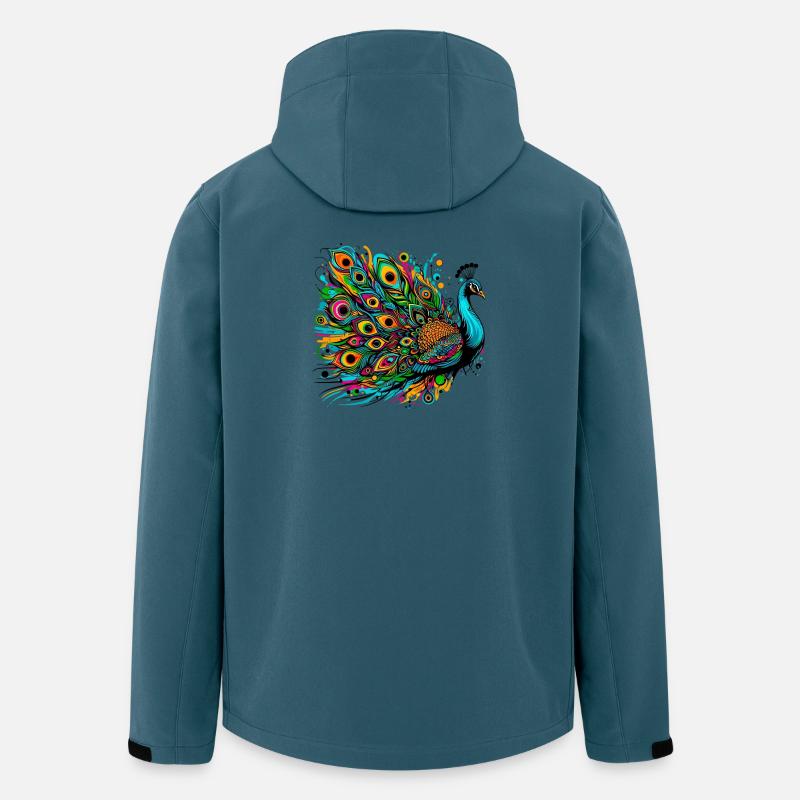 Pfau - Recycelte Männer Softshell-Jacke von Stanley/Stella - Dunkles Petrol