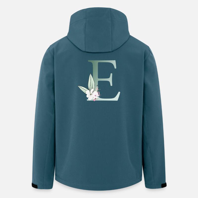 E Monogramm, Floral, personalisierbar - Recycelte Männer Softshell-Jacke von Stanley/Stella - Dunkles Petrol
