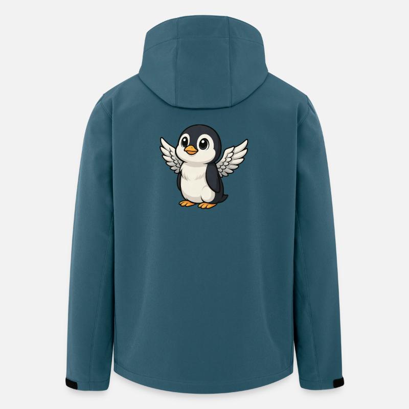 Süßer Pinguin Engel - Recycelte Männer Softshell-Jacke von Stanley/Stella - Dunkles Petrol