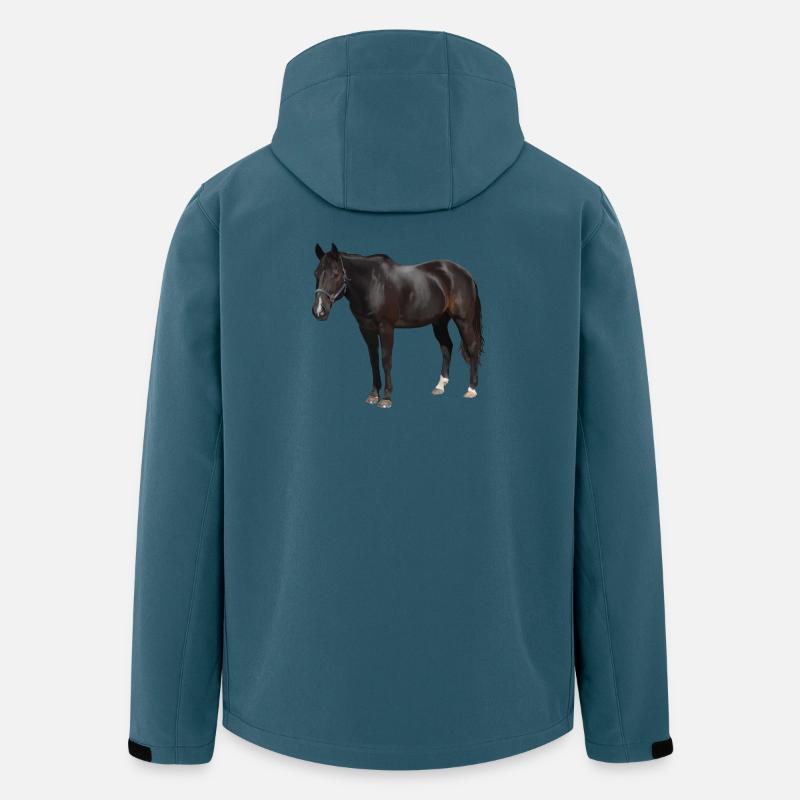 Pferd - Recycelte Männer Softshell-Jacke von Stanley/Stella - Dunkles Petrol