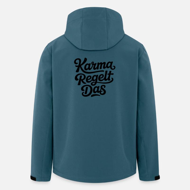 Karma Regelt Das - Recycelte Männer Softshell-Jacke von Stanley/Stella - Dunkles Petrol
