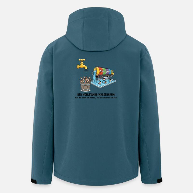 Le robinet de la prospérité - Veste softshell homme en polyester recyclé Stanley/Stella - bleu pétrole foncé