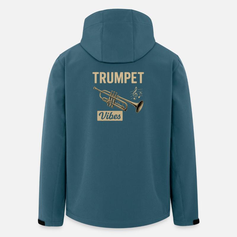 Malerischer Trompeten-Design mit Vibe - Recycelte Männer Softshell-Jacke von Stanley/Stella - Dunkles Petrol