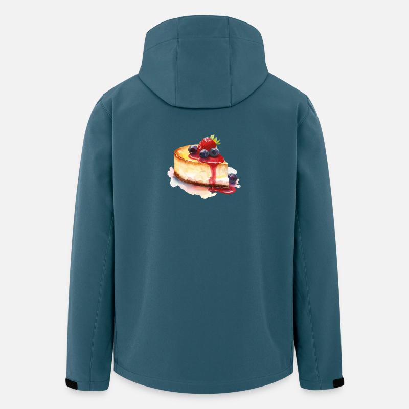 Gâteau au fromage aquarelle Baies - Veste softshell homme en polyester recyclé Stanley/Stella - bleu pétrole foncé