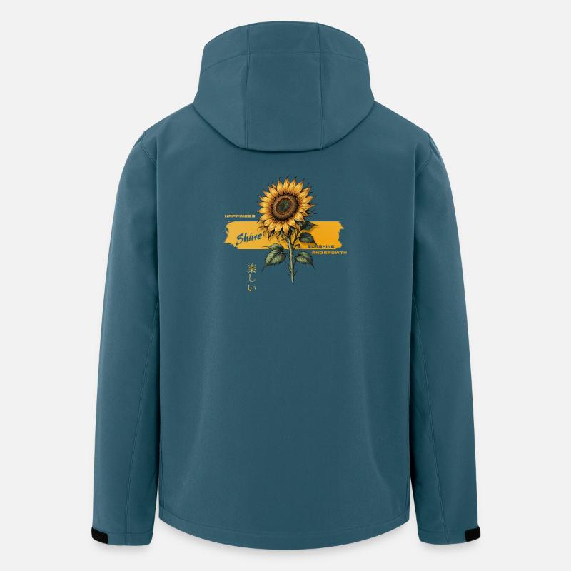 Croissance de l’éclat du tournesol - Veste softshell homme en polyester recyclé Stanley/Stella - bleu pétrole foncé