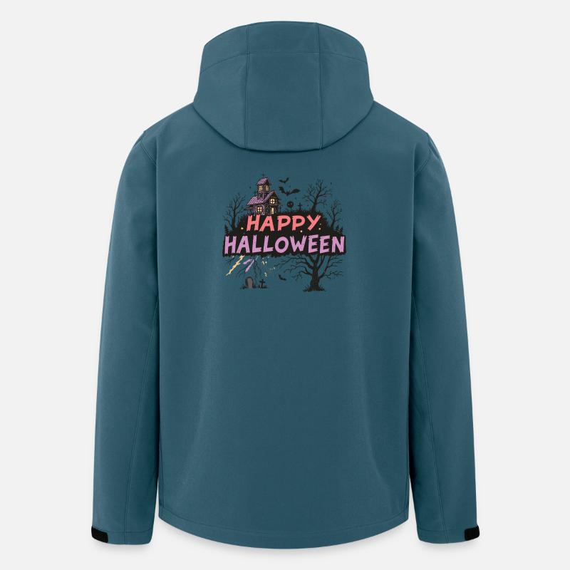 Frohes Halloween Spukhaus Pastell - Recycelte Männer Softshell-Jacke von Stanley/Stella - Dunkles Petrol