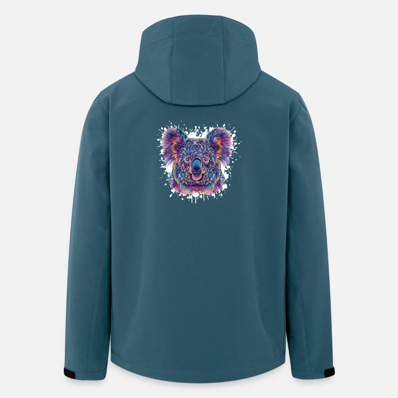Koala Farbklecks - Recycelte Männer Softshell-Jacke von Stanley/Stella - Dunkles Petrol