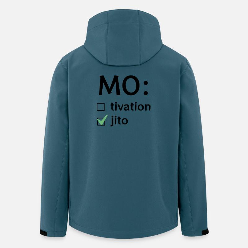 Motivation oder Mojito - Recycelte Männer Softshell-Jacke von Stanley/Stella - Dunkles Petrol
