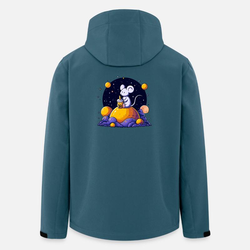 Space Mouse with Bubble Tea - Men’s Recycled Softshell Jacket by Stanley/Stella - stargazer