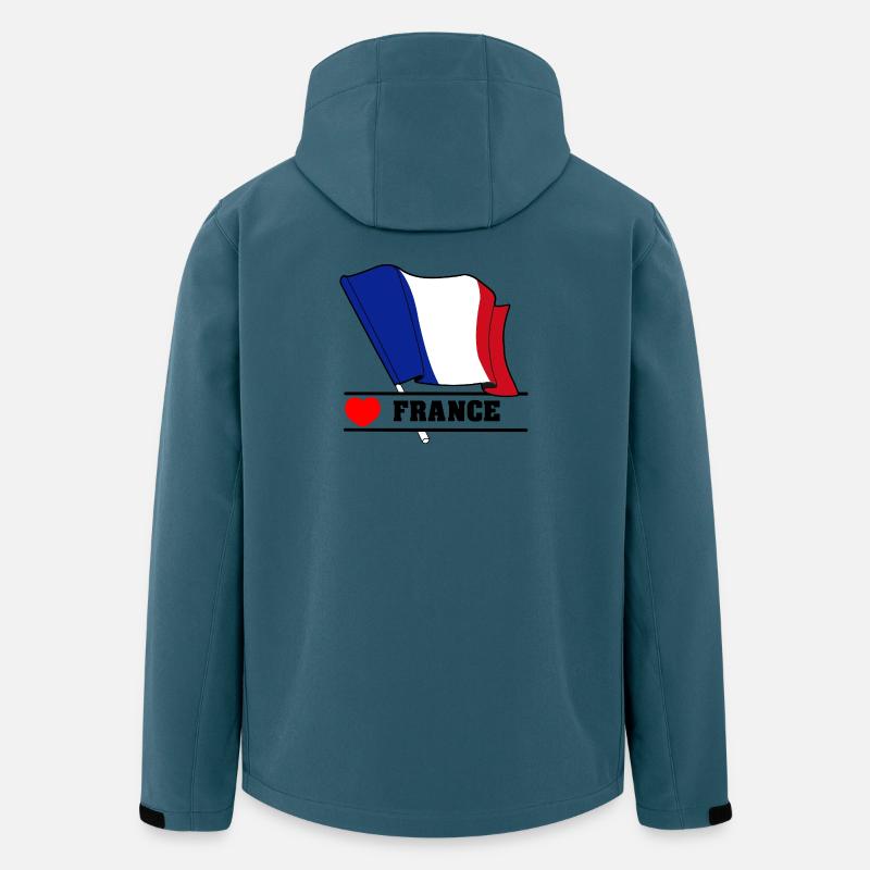 Frankreich Flaggenherz - Recycelte Männer Softshell-Jacke von Stanley/Stella - Dunkles Petrol