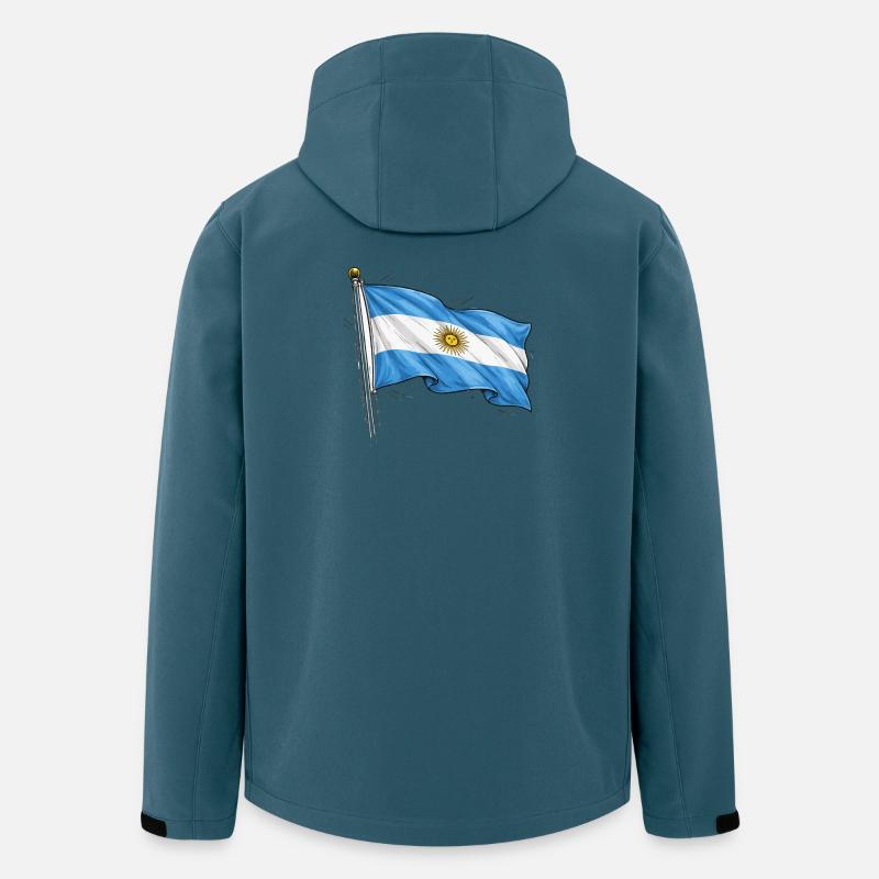 Drapeau de l’Argentine - Veste softshell homme en polyester recyclé Stanley/Stella - bleu pétrole foncé