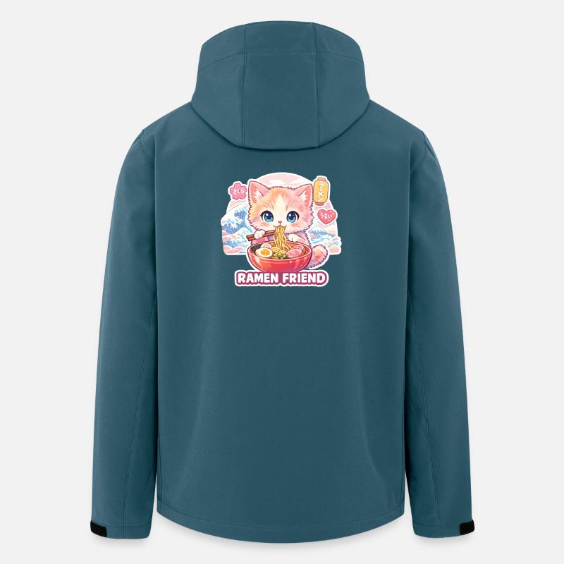 Pastel de Ramen pour chat - Veste softshell homme en polyester recyclé Stanley/Stella - bleu pétrole foncé