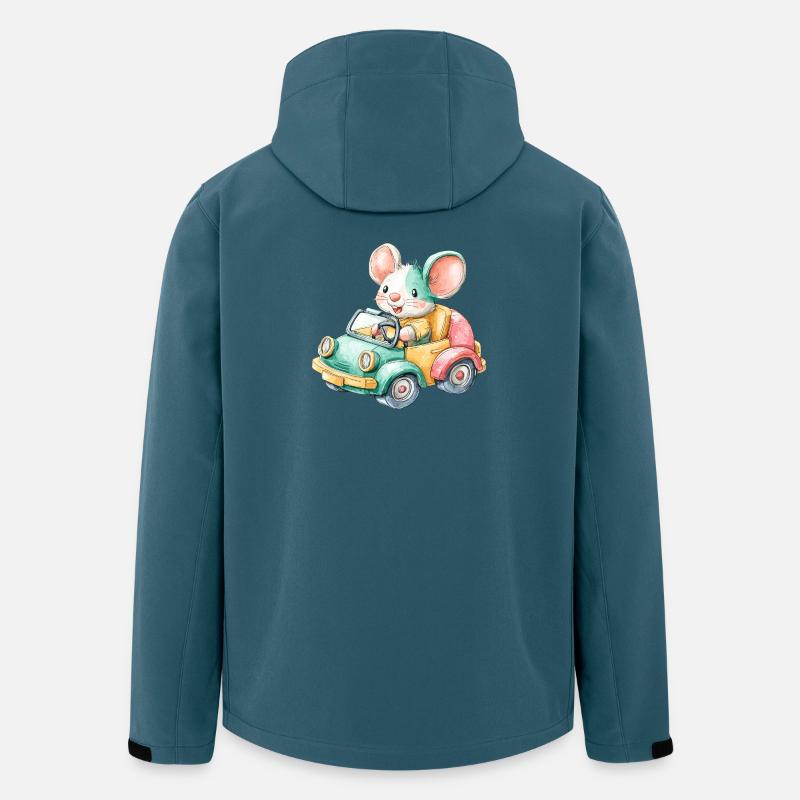 Bunte Maus im Spielzeugauto - Recycelte Männer Softshell-Jacke von Stanley/Stella - Dunkles Petrol