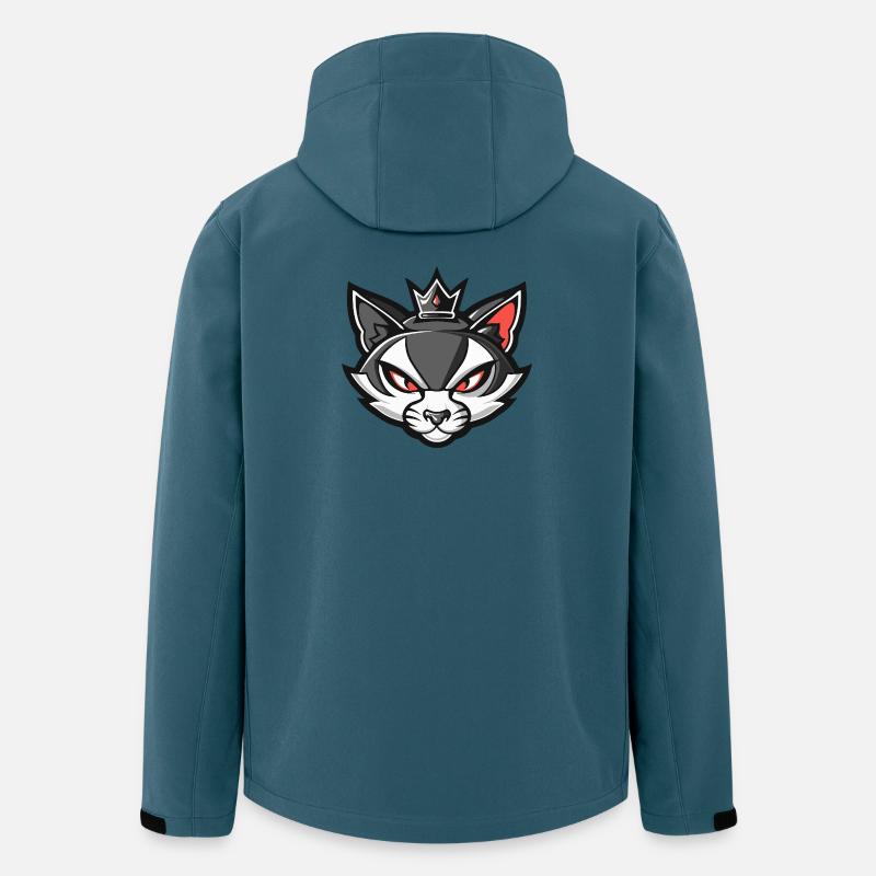 Katze Kopf Krone - Recycelte Männer Softshell-Jacke von Stanley/Stella - Dunkles Petrol