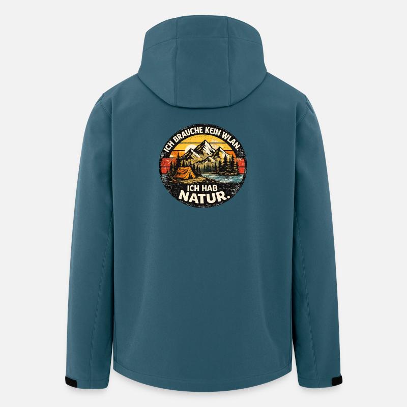 Waldcamping Retro Natur - Recycelte Männer Softshell-Jacke von Stanley/Stella - Dunkles Petrol