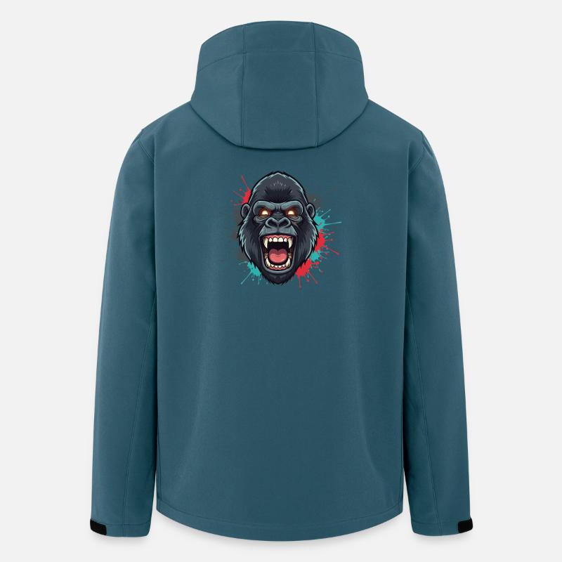 Ape Roar Farbexplosion - Recycelte Männer Softshell-Jacke von Stanley/Stella - Dunkles Petrol