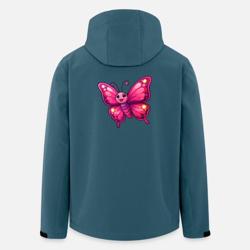 Kælen Pink Sommerfugl - Stanley/Stella herre softshelljakke i genanvendt polyester Discoverer - mørk petrol