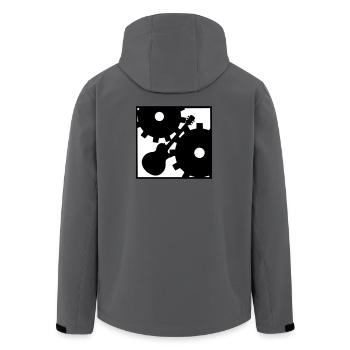 Rock against the Machine - Recycelte Männer Softshell-Jacke von Stanley/Stella - Dunkles Petrol - Hinten - AI Model Male 185 light (185cm)