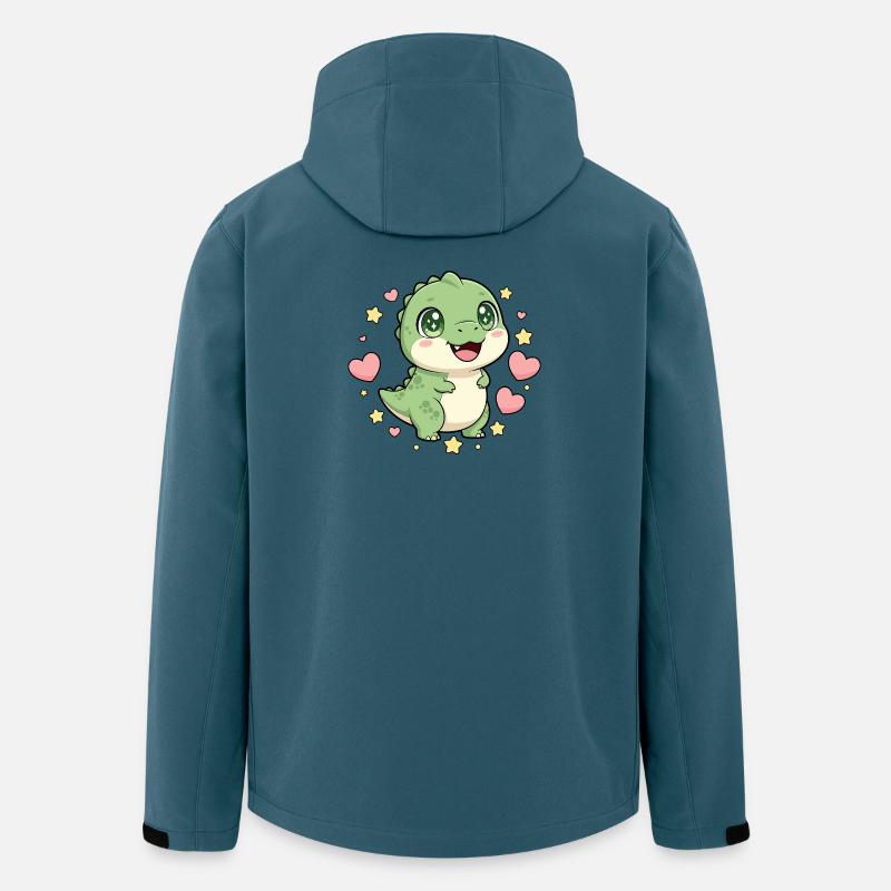 Kleiner Dino mit Sternenherz - Recycelte Männer Softshell-Jacke von Stanley/Stella - Dunkles Petrol