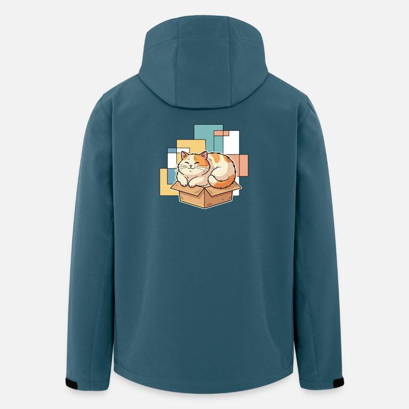 Katzenglück im Karton - Recycelte Männer Softshell-Jacke von Stanley/Stella - Dunkles Petrol