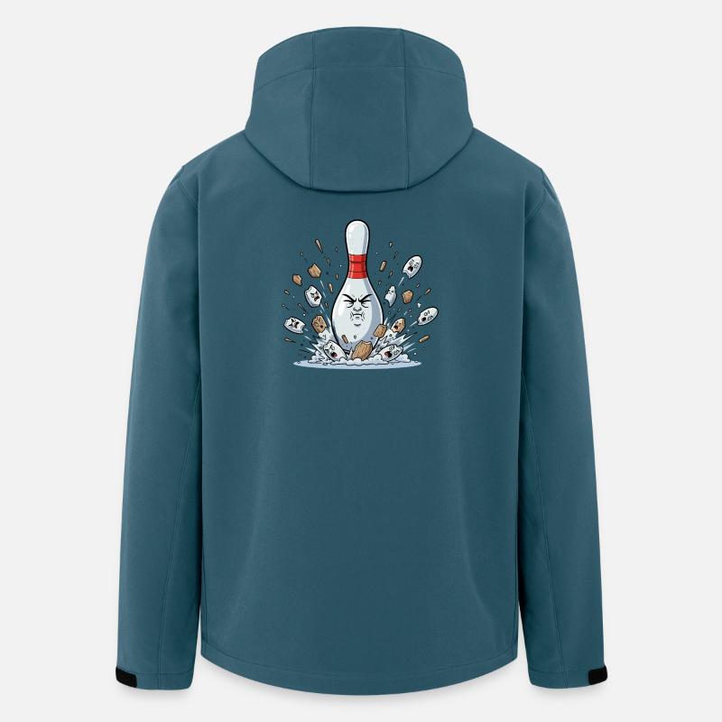 Exploding Bowling Pin Cartoon - Men’s Recycled Softshell Jacket by Stanley/Stella - stargazer