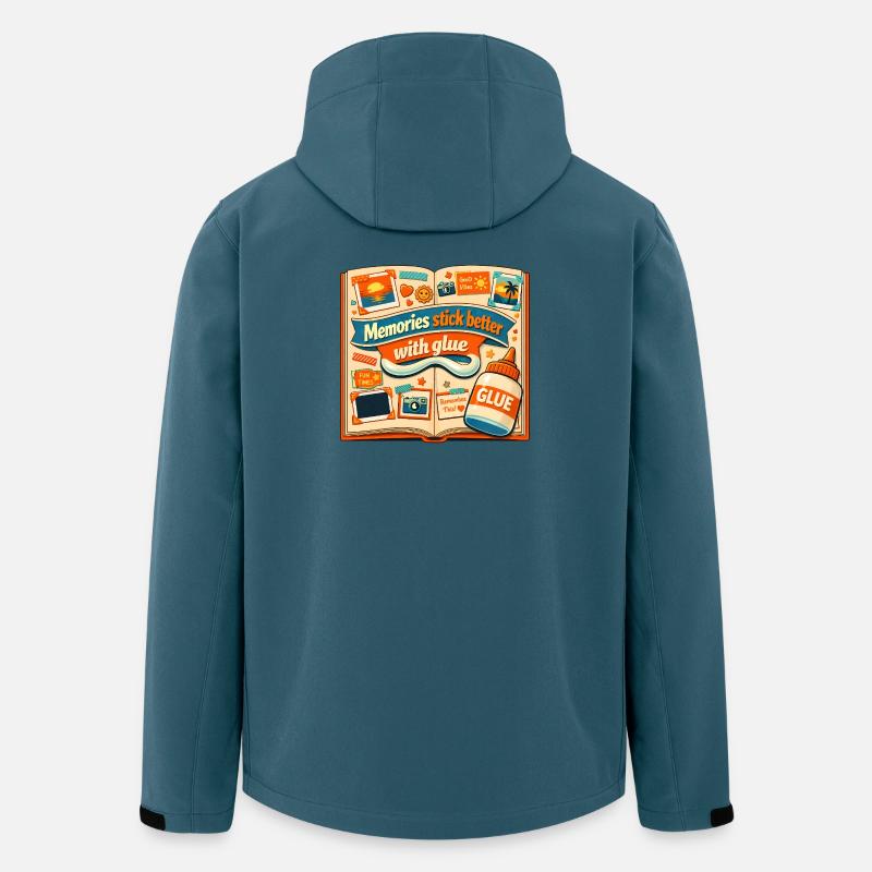 Souvenirs collants | Scrapbooking - Veste softshell homme en polyester recyclé Stanley/Stella - bleu pétrole foncé
