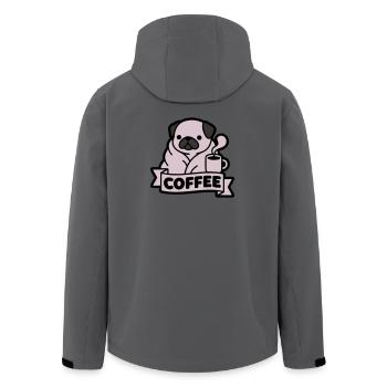 Bannière du Café du Matin du Carlin - Veste softshell homme en polyester recyclé Stanley/Stella - bleu pétrole foncé - Dos - AI Model Male 185 light (185cm)