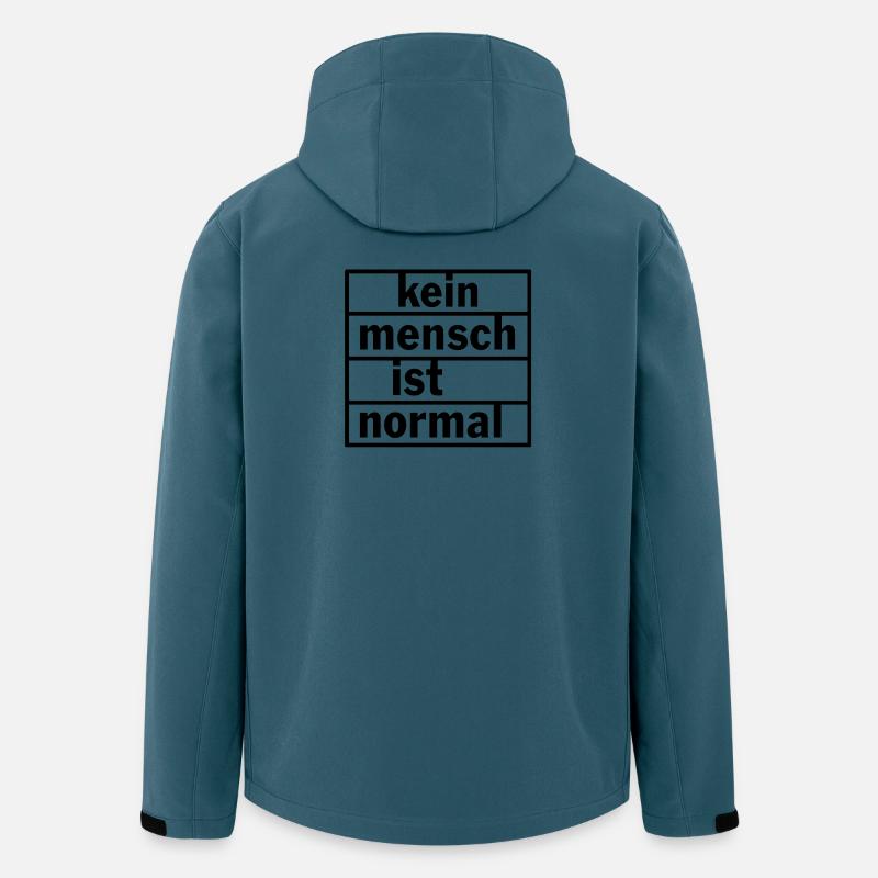 Kein Mensch ist normal - Recycelte Männer Softshell-Jacke von Stanley/Stella - Dunkles Petrol